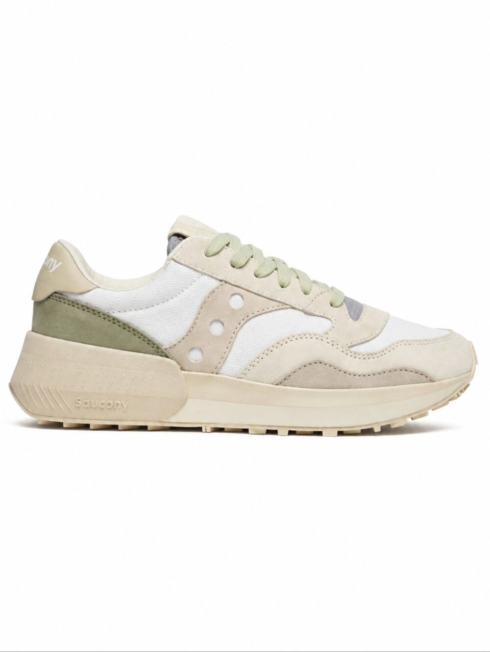 Saucony Jazz NXT Sneakers Beige/Green  Athletic Shoes Lace Up Women’s Sz 7